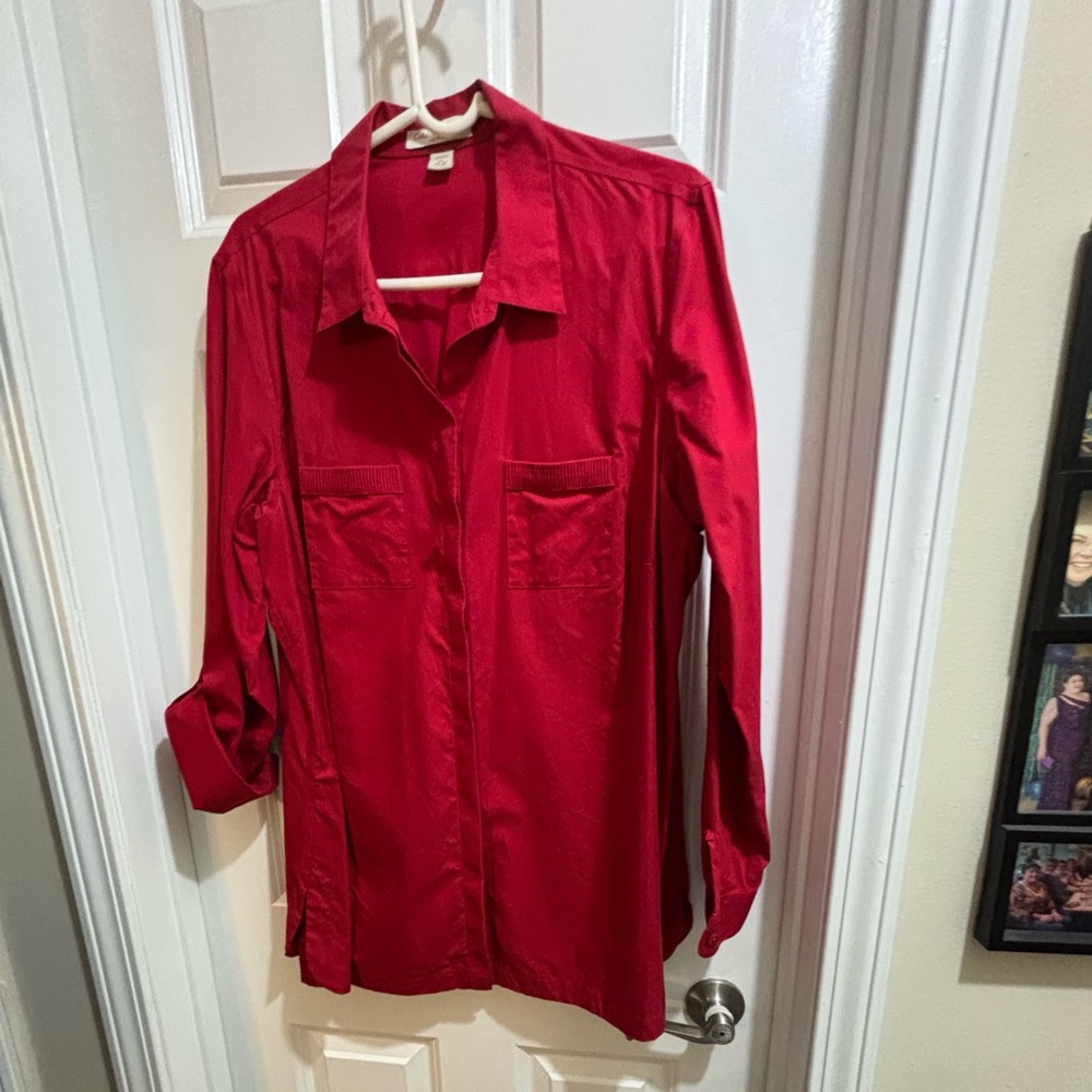 Coldwater Creek Vibrant Red Blouse size 20/22
